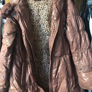 Women's Brown Puffer Jacket with hoodie